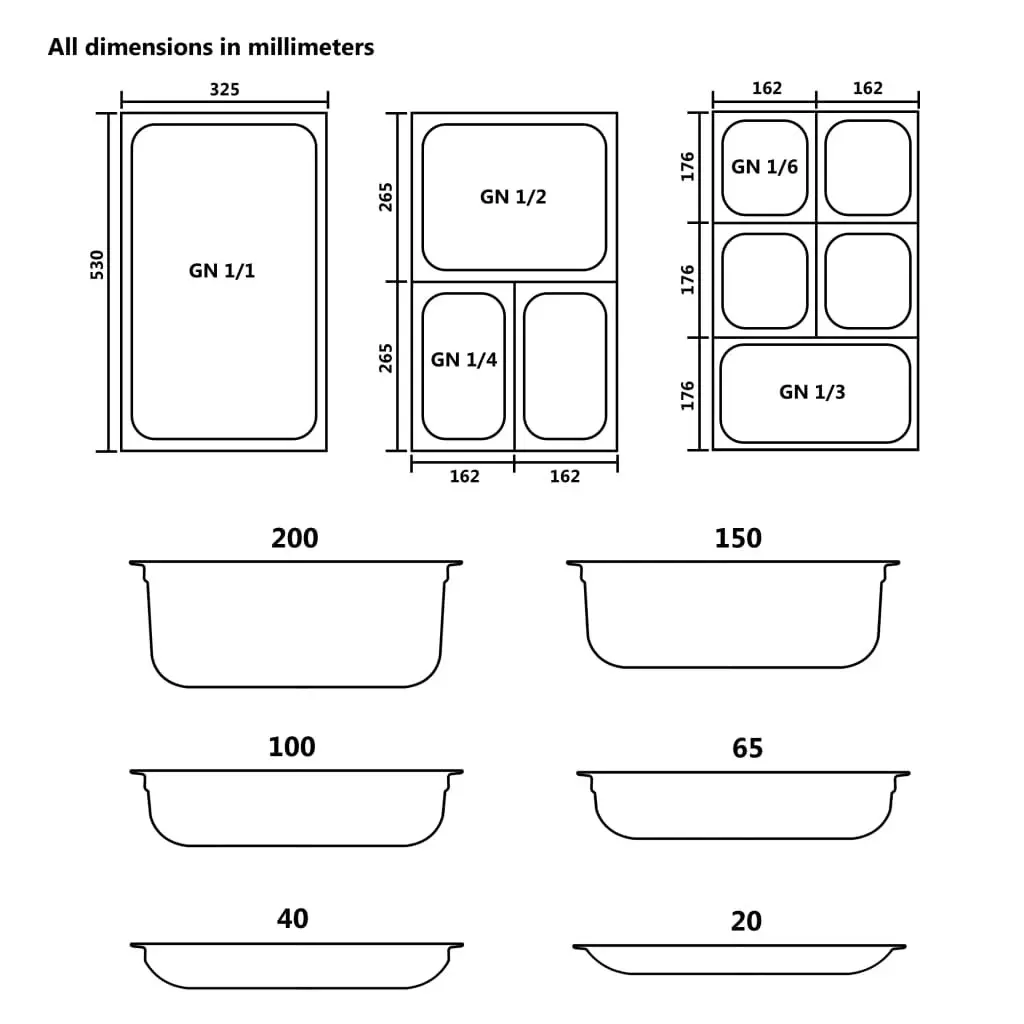 Lids for GN 1/1 Pan 2 pcs Stainless Steel 50884