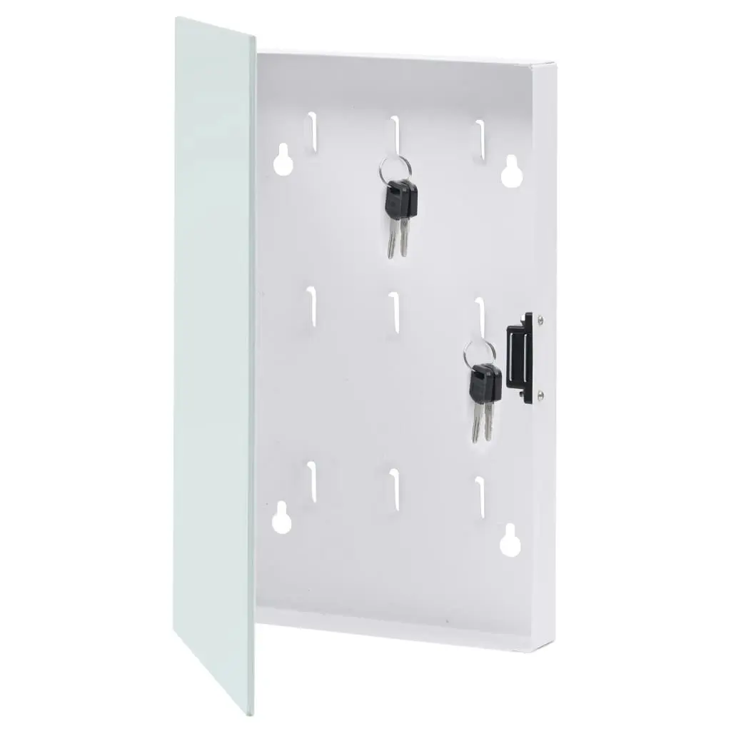 Key Box with Magnetic Board White 30x20x5.5 cm 322778