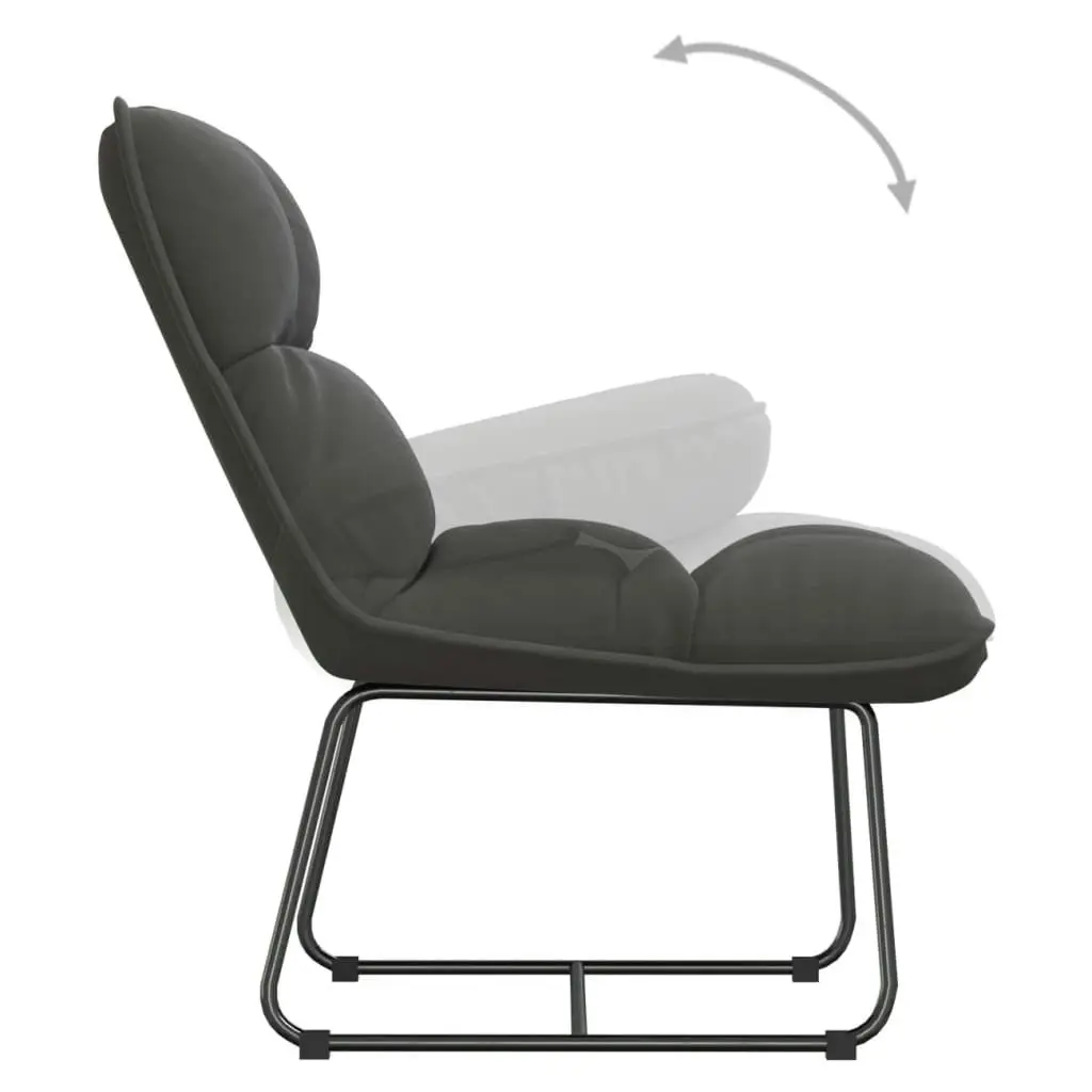 Leisure Chair with Metal Frame Dark Grey Velvet 336533