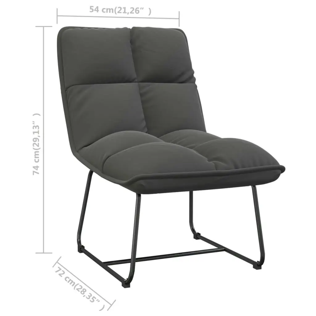 Leisure Chair with Metal Frame Dark Grey Velvet 336533