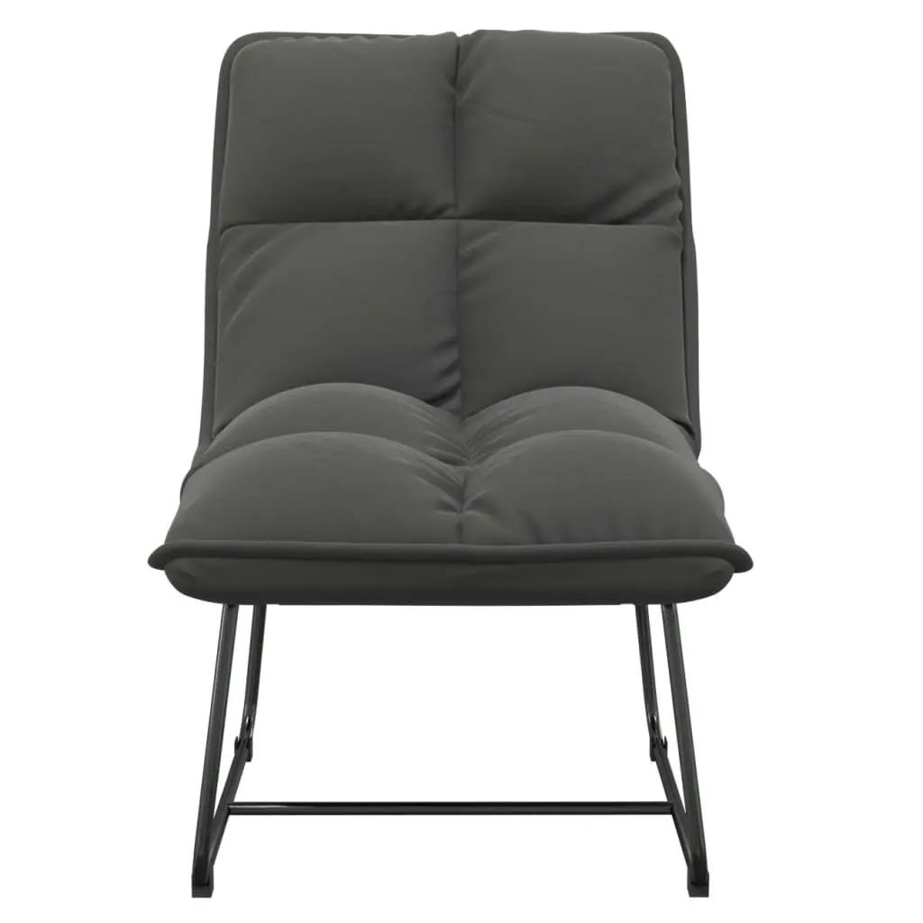 Leisure Chair with Metal Frame Dark Grey Velvet 336533