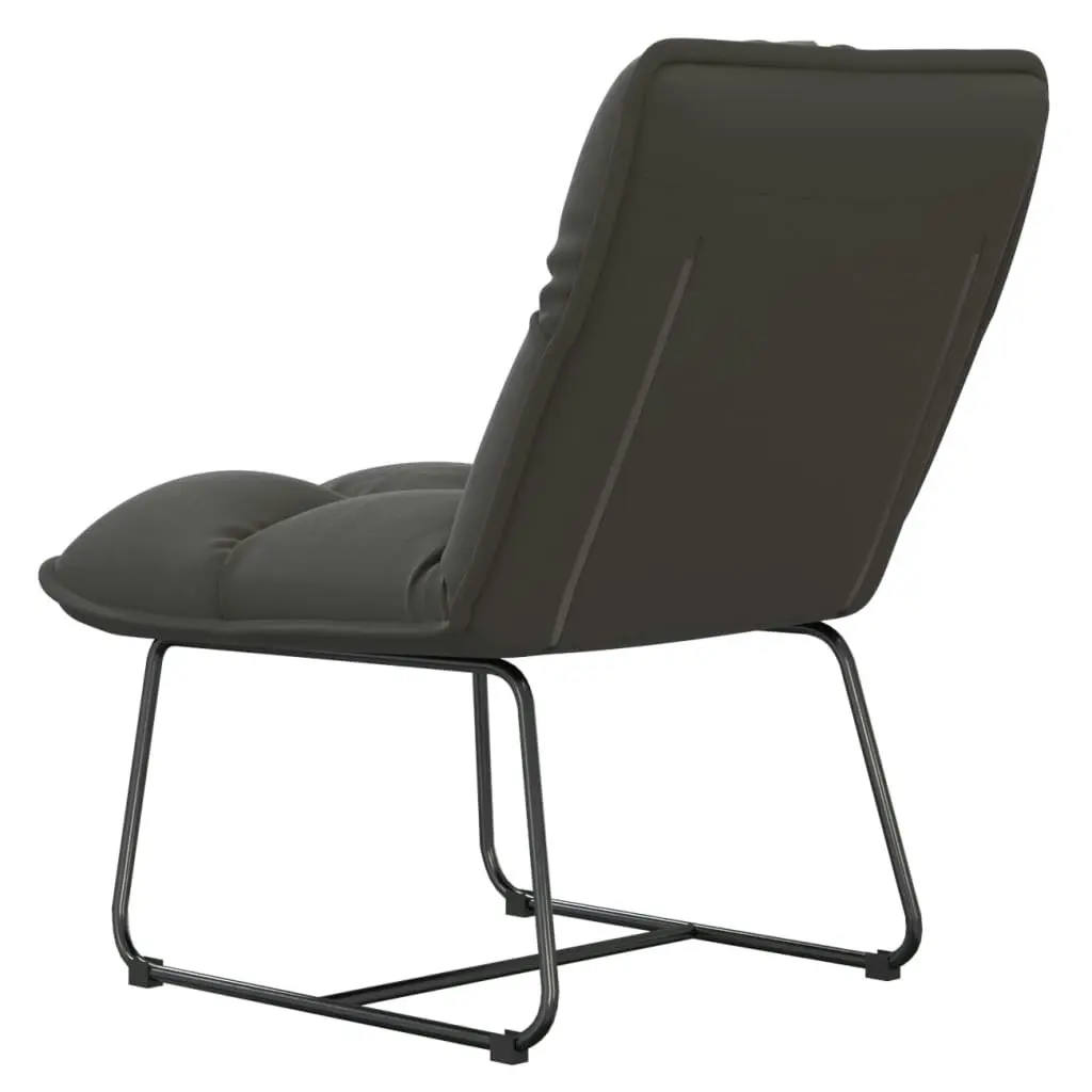 Leisure Chair with Metal Frame Dark Grey Velvet 336533