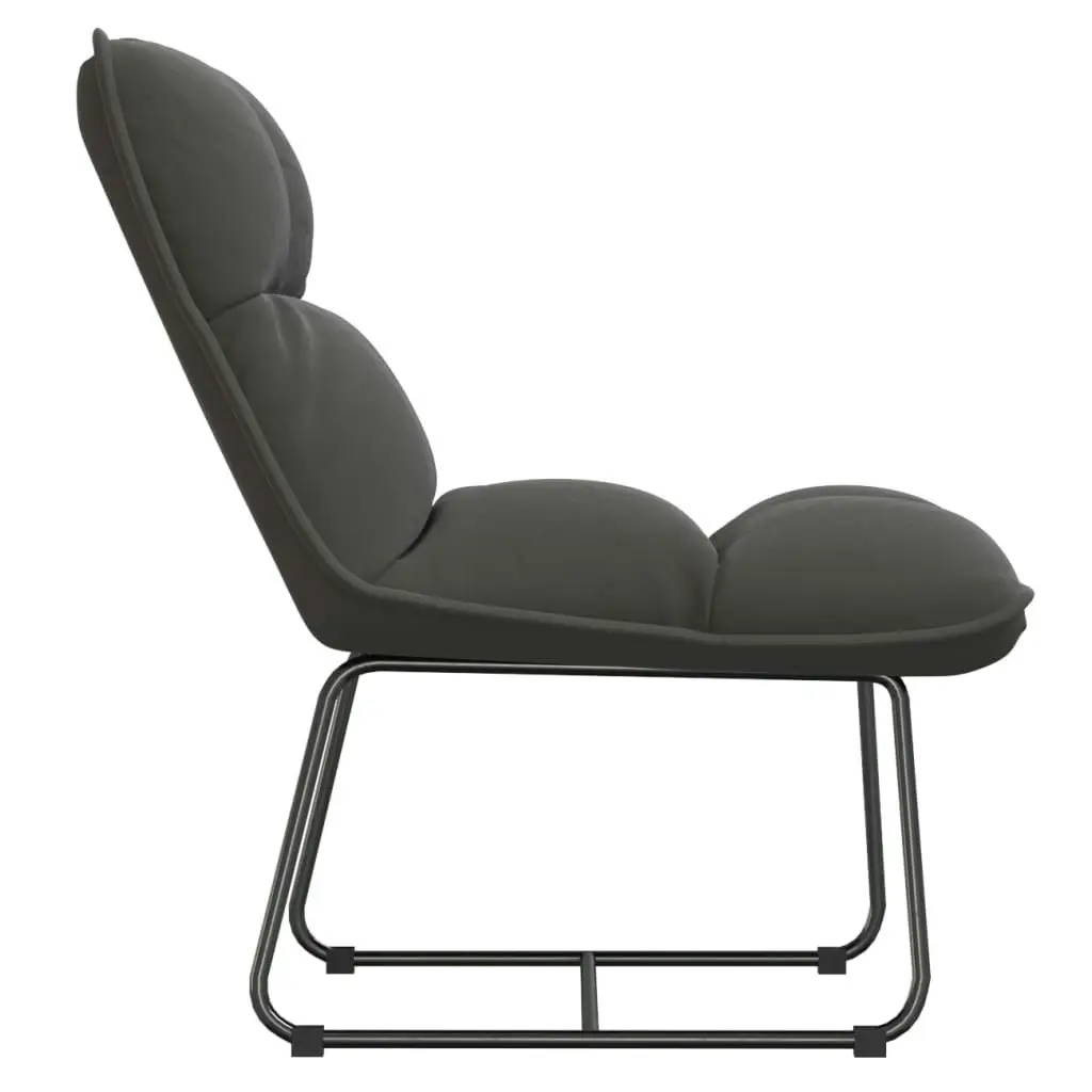 Leisure Chair with Metal Frame Dark Grey Velvet 336533