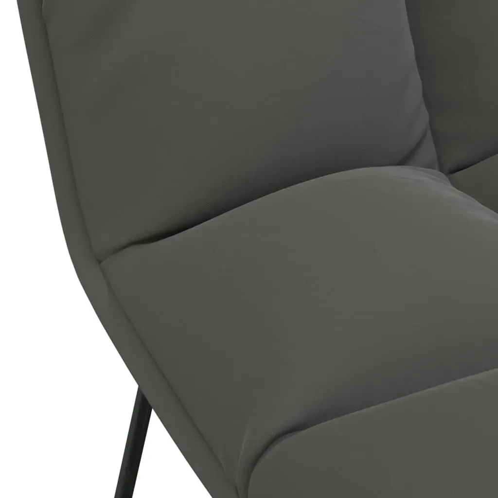 Leisure Chair with Metal Frame Dark Grey Velvet 336533