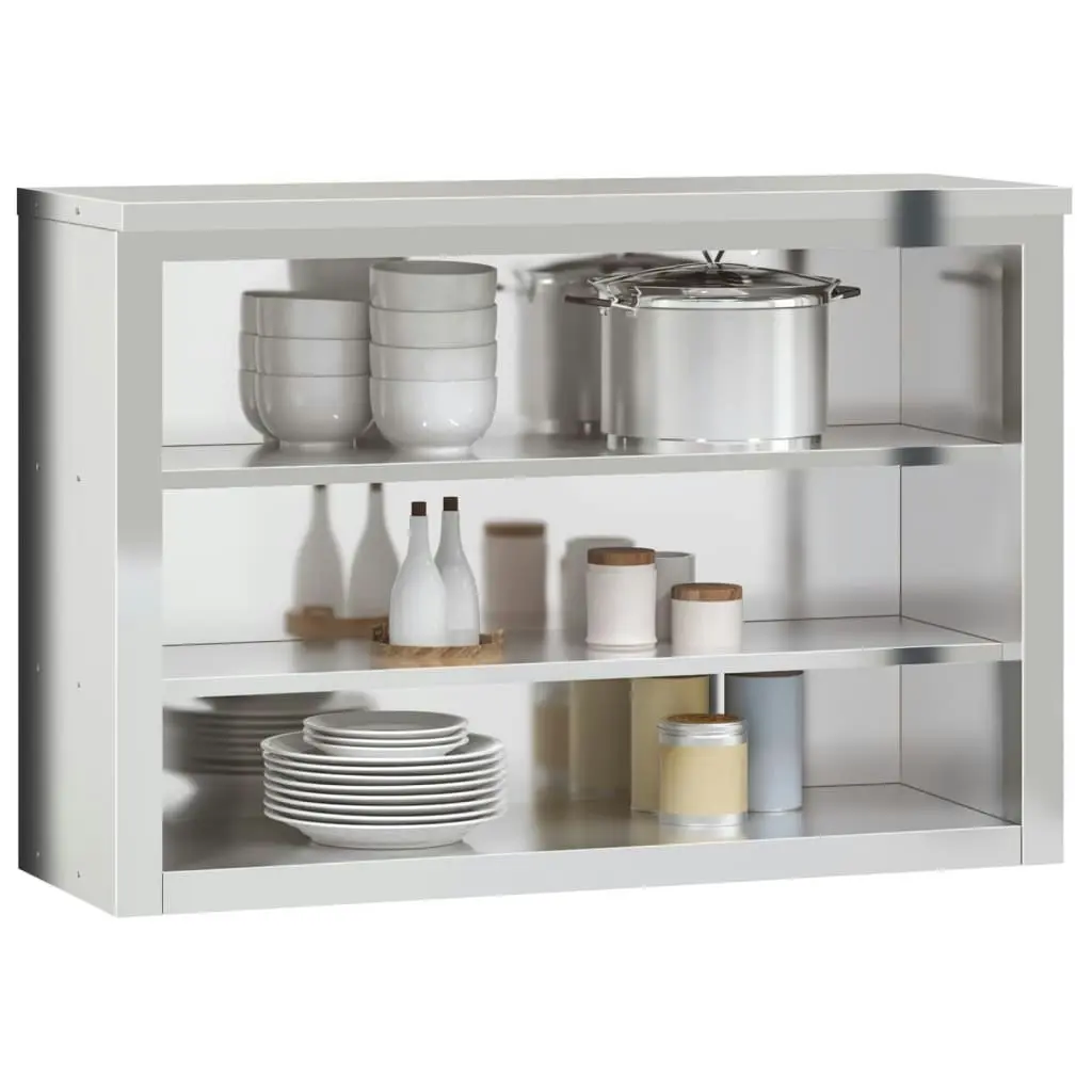 Kitchen Wall Cabinet with Shelves Stainless Steel 376447