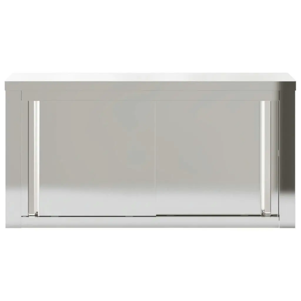 Kitchen Wall Cabinet with Sliding Doors Stainless Steel 376442