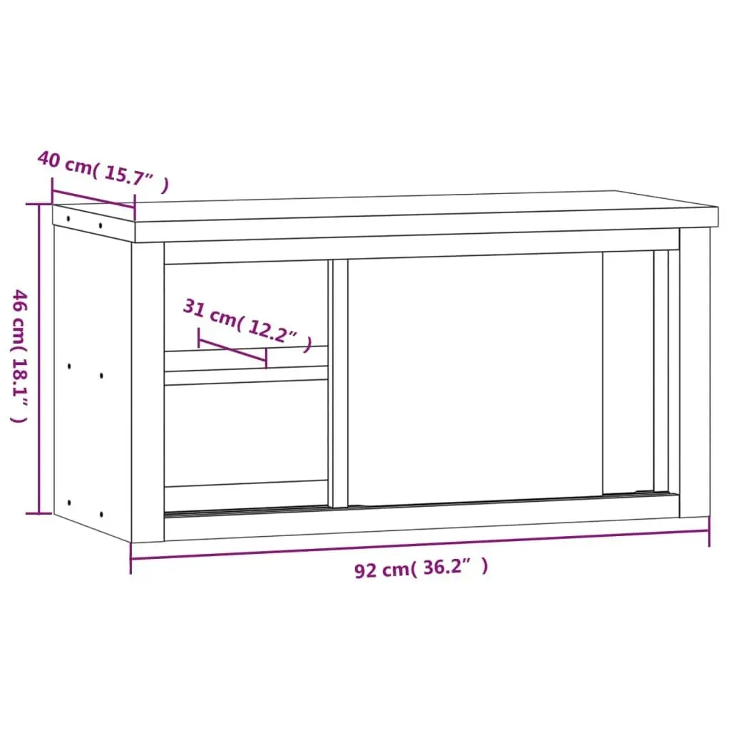 Kitchen Wall Cabinet with Sliding Doors Stainless Steel 376442