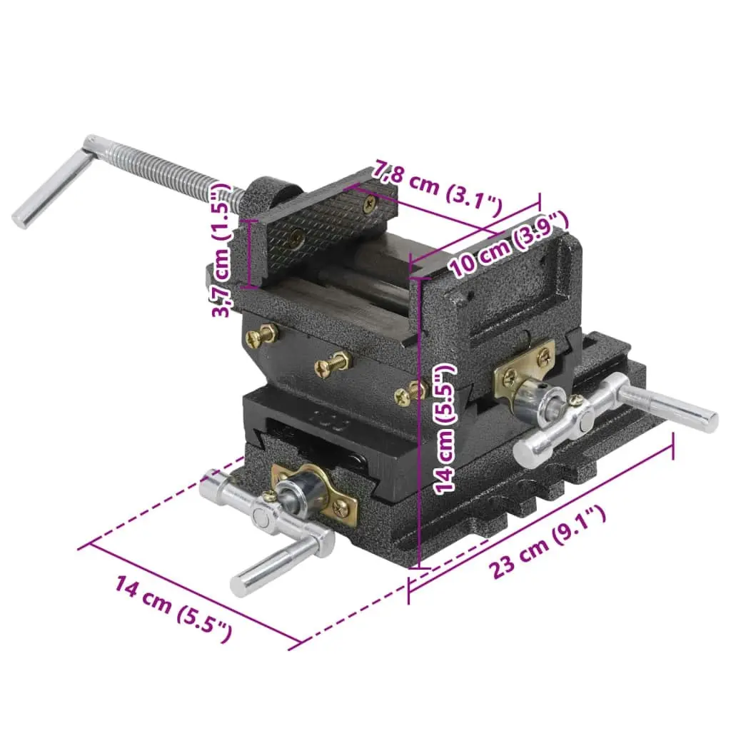 Manually Operated Cross Slide Drill Press Vice 78 mm 141312