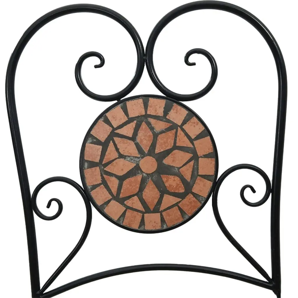 Mosaic Bistro Set Terracotta Iron and Ceramic 3216352