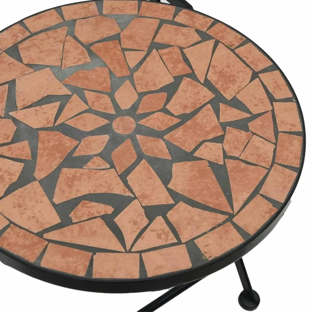 Mosaic Bistro Set Terracotta Iron and Ceramic 3216352