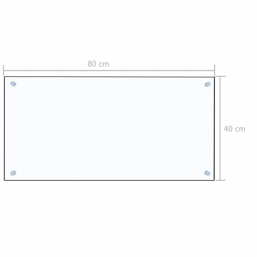 Kitchen Backsplash Transparent 80x40 cm Tempered Glass 249469