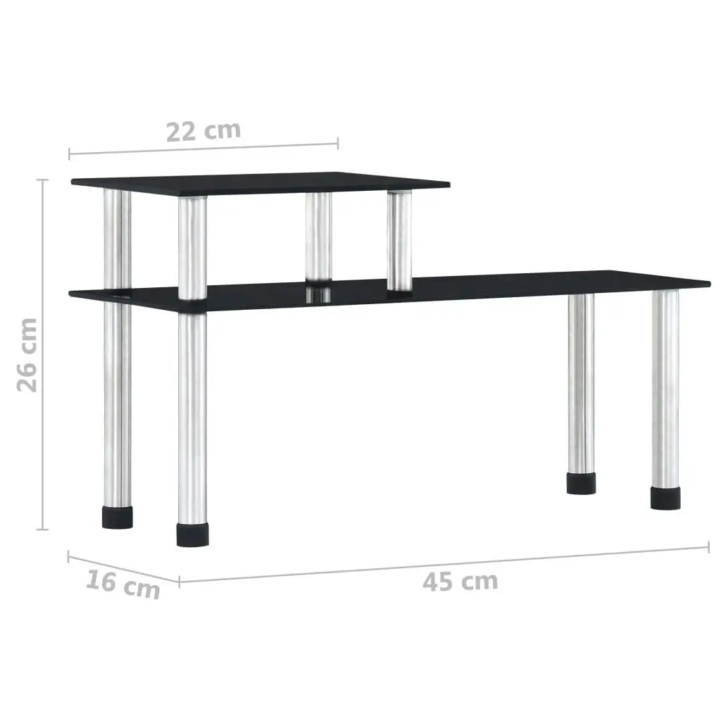 Kitchen Shelf Black 45x16x26 cm Tempered Glass 249524