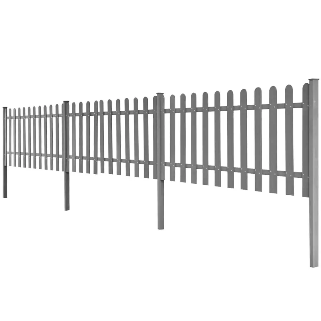 Picket Fence with Posts 3 pcs WPC 600x60 cm 42826