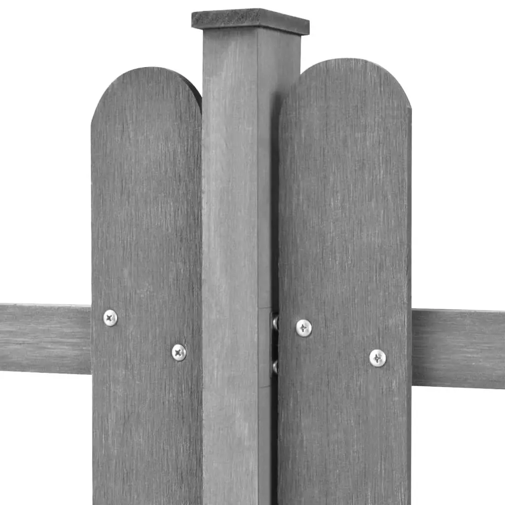 Picket Fence with Posts 3 pcs WPC 600x60 cm 42826