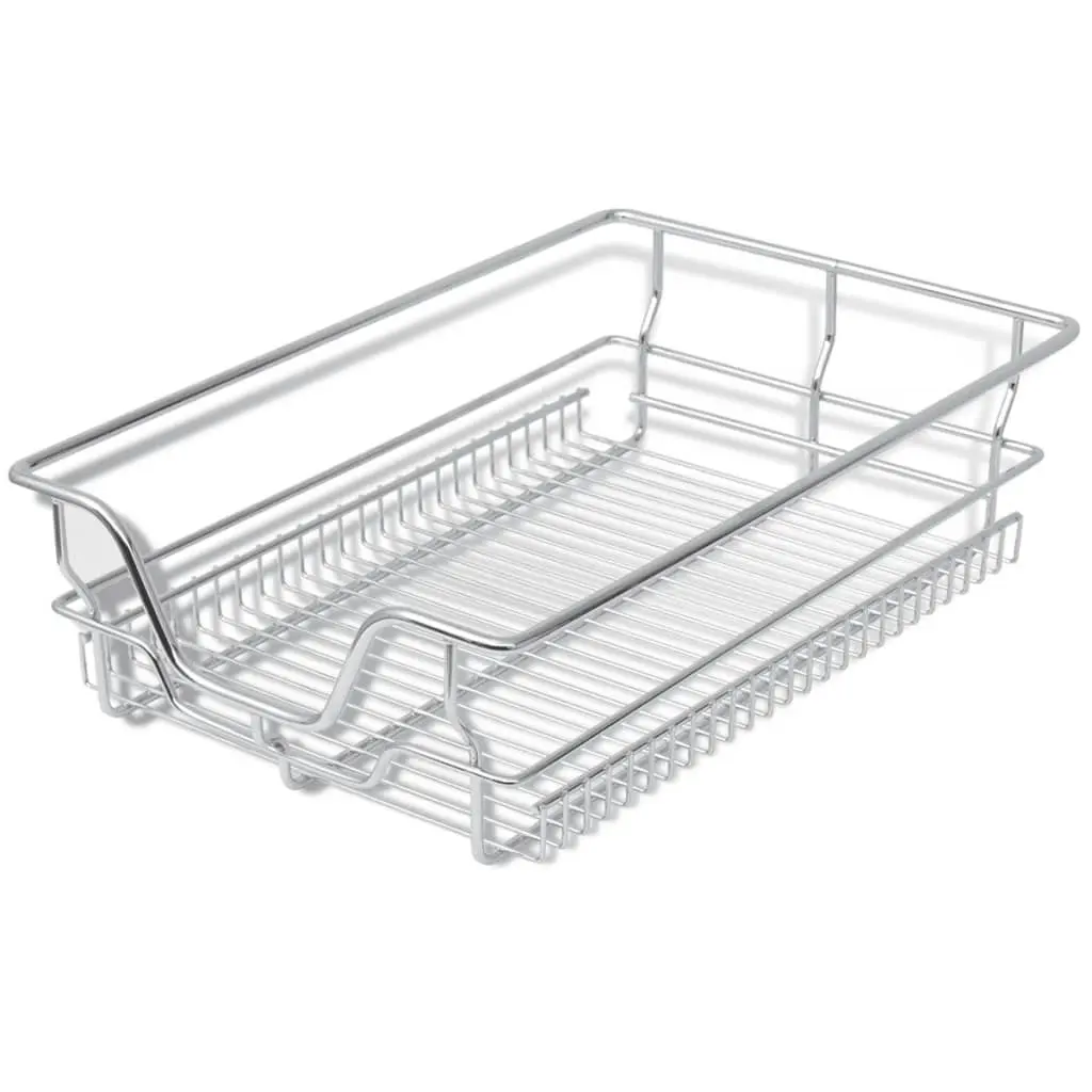 Pull-Out Wire Baskets 2 pcs Silver 400 mm 50479