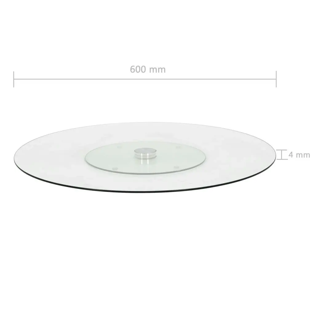 Rotating Serving Plate Transparent 60 cm Tempered Glass 249498