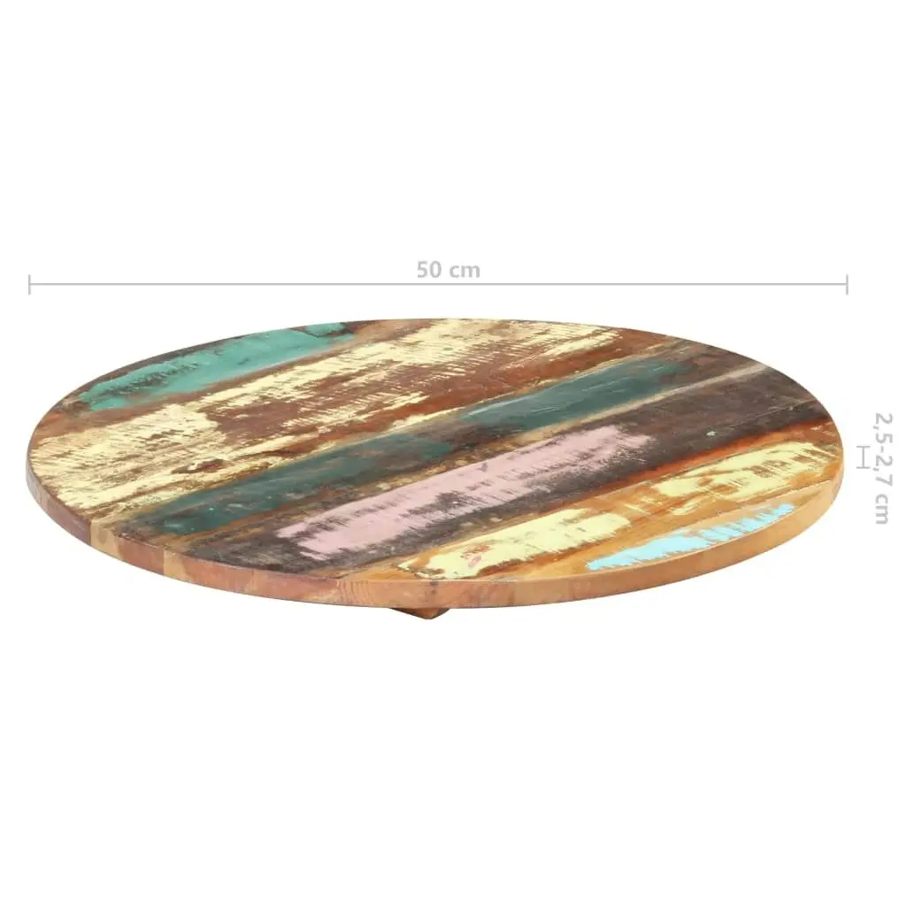 Round Table Top 50 cm 25-27 mm Solid Reclaimed Wood 286037