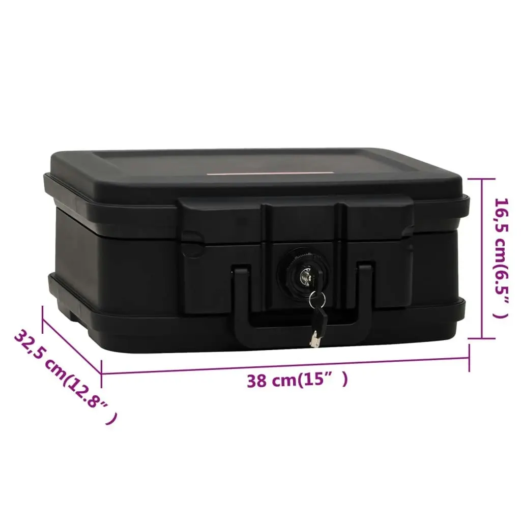 Safe Box Black 38x32.5x16.5 cm 154960