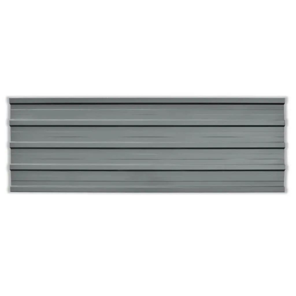 Roof Panels 12 pcs Galvanised Steel Grey 42985