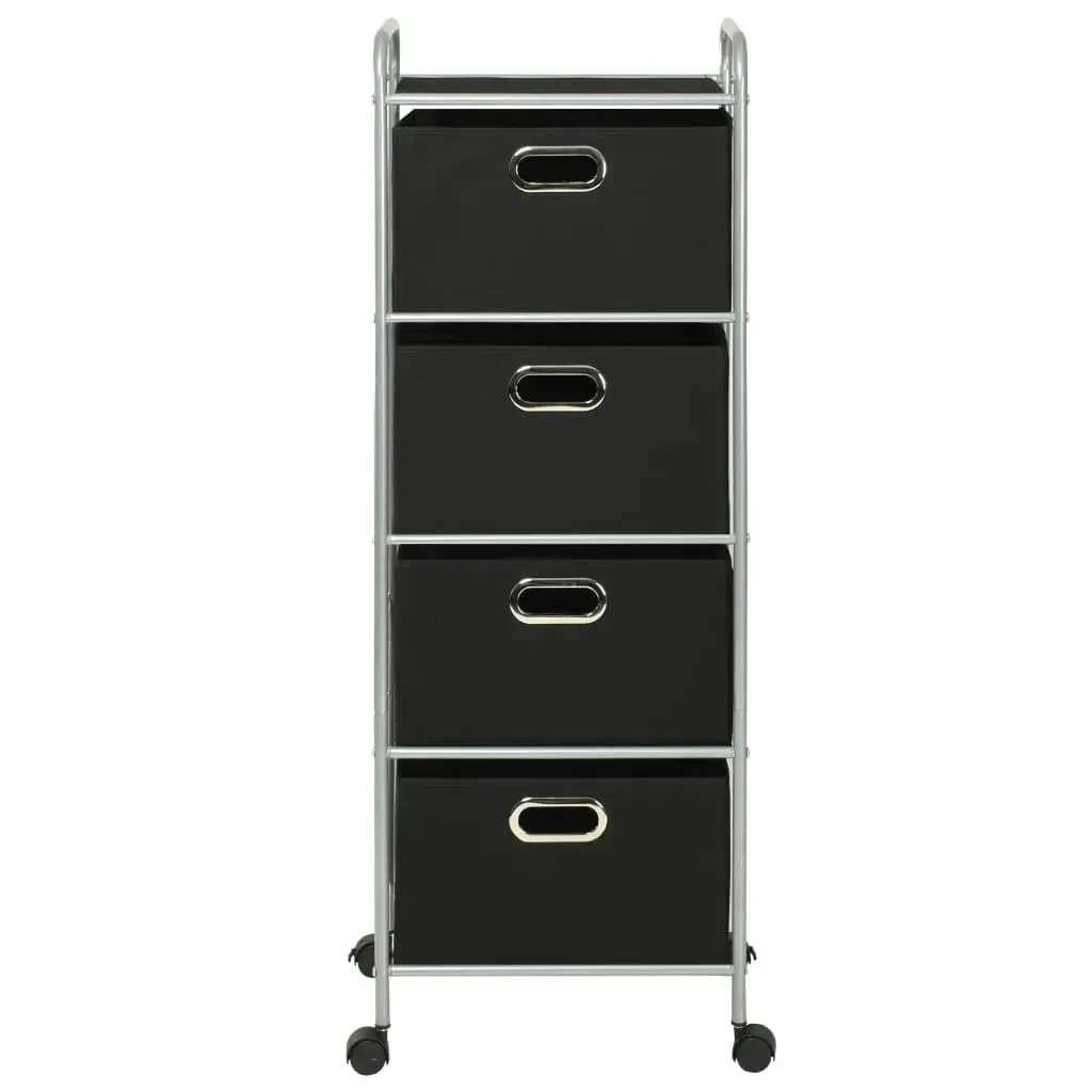 Shelving Unit with 4 Storage Boxes Steel and Non-woven Fabric 245750