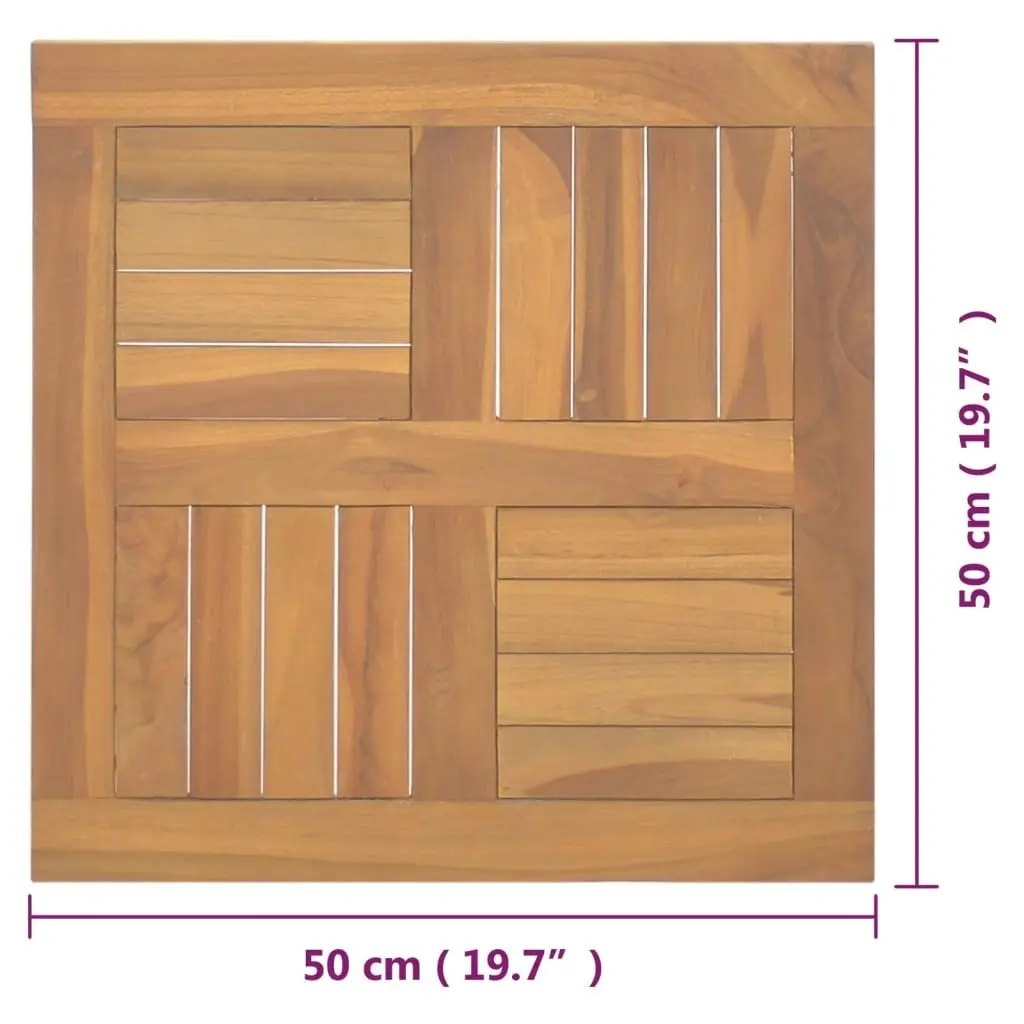 Square Table Top 50x50x2.5 cm Solid Wood Teak 316156