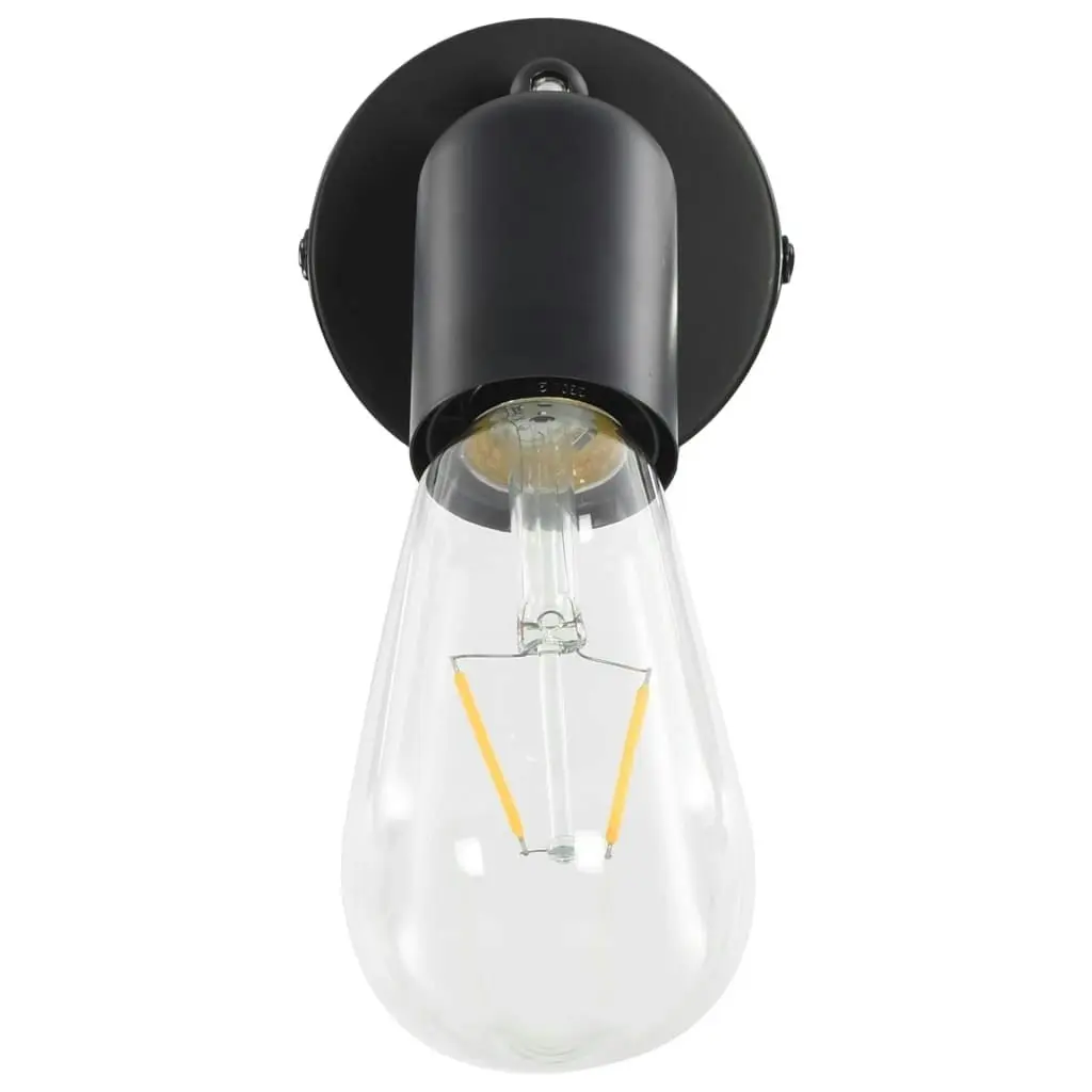 Spot Lights 2 pcs with Filament Bulbs 2 W Black E27 281411