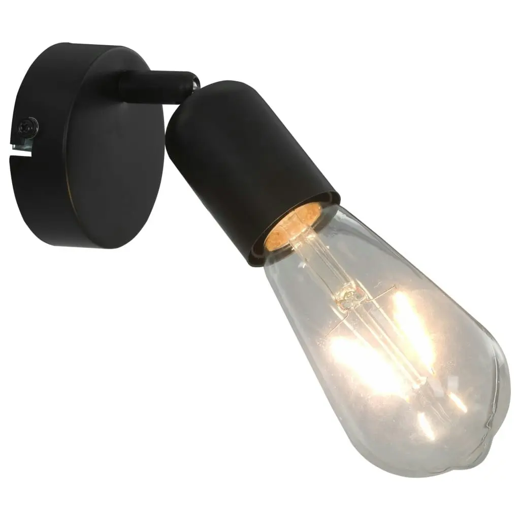 Spot Lights 2 pcs with Filament Bulbs 2 W Black E27 281411