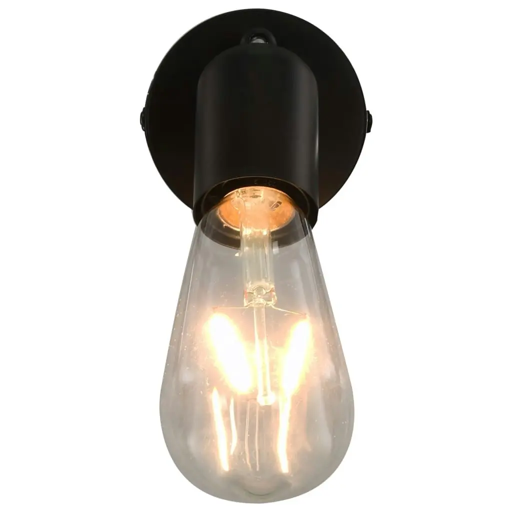 Spot Lights 2 pcs with Filament Bulbs 2 W Black E27 281411