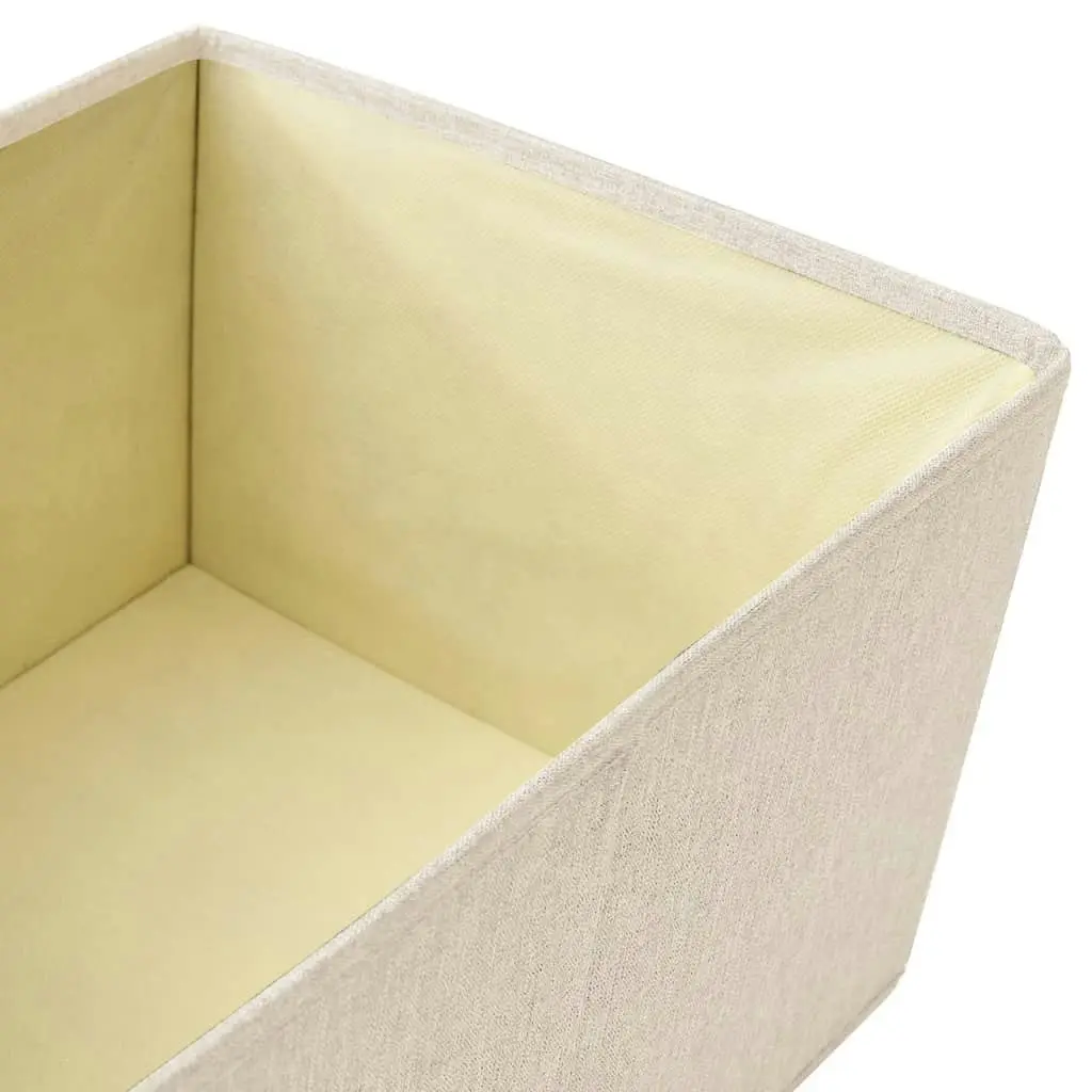 Stackable Storage Box Set of 3 Piece Fabric Cream 332920