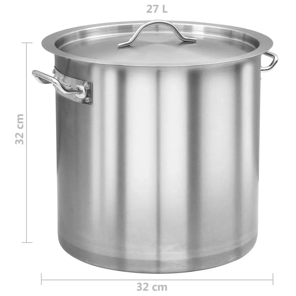 Stock Pot 26 L 32x32 cm Stainless Steel 51133