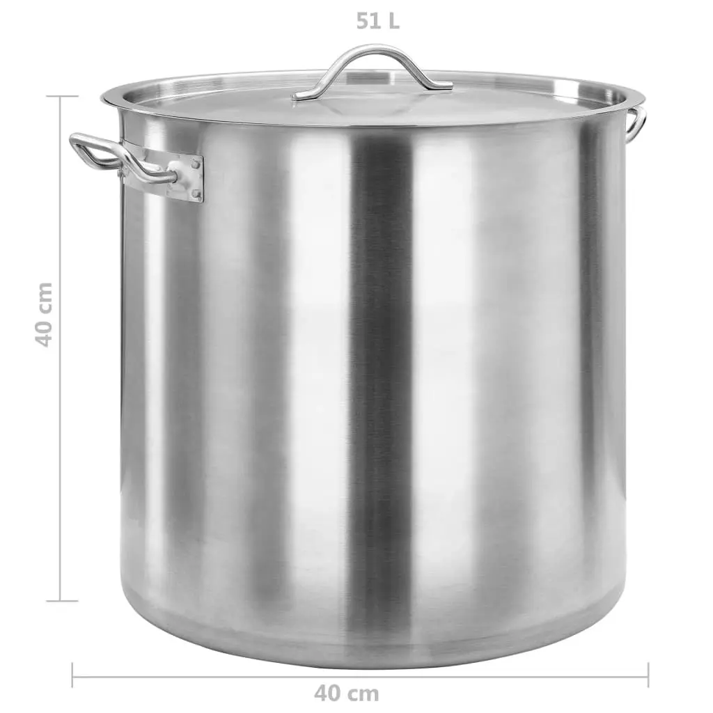 Stock Pot 50 L 40x40 cm Stainless Steel 51135