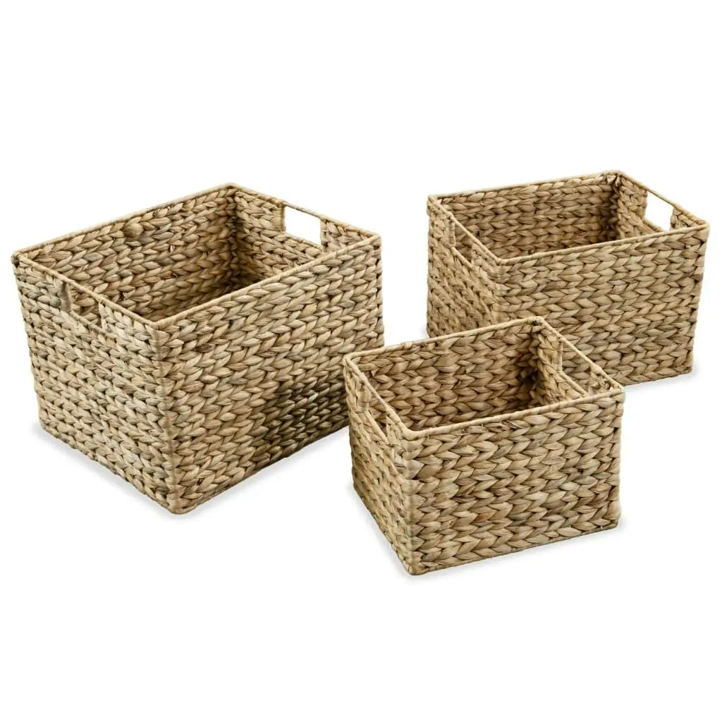 Storage Basket Set 3 Pieces Water Hyacinth 245490