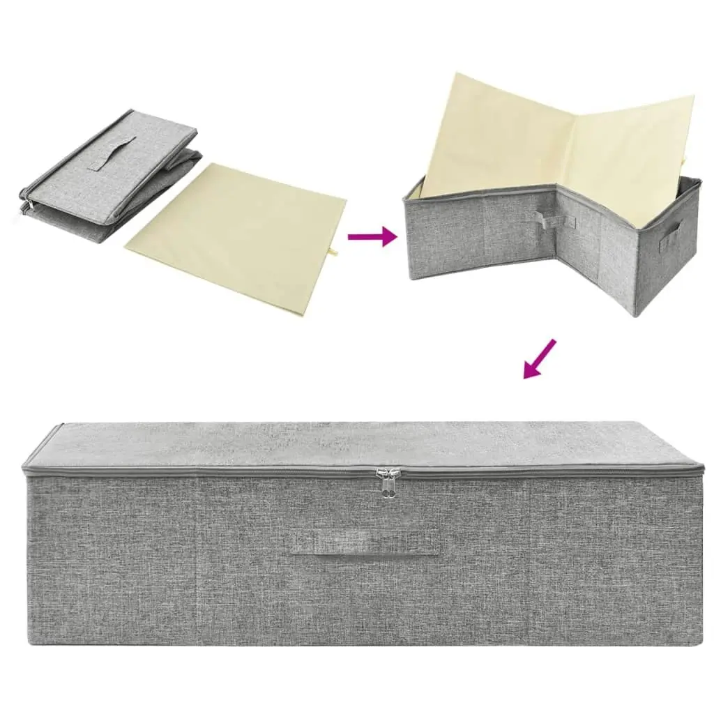 Storage Box Fabric 70x40x18 cm Grey 332905