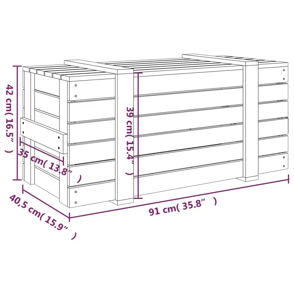 Storage Box White 91x40.5x42 cm Solid Wood Pine 824999