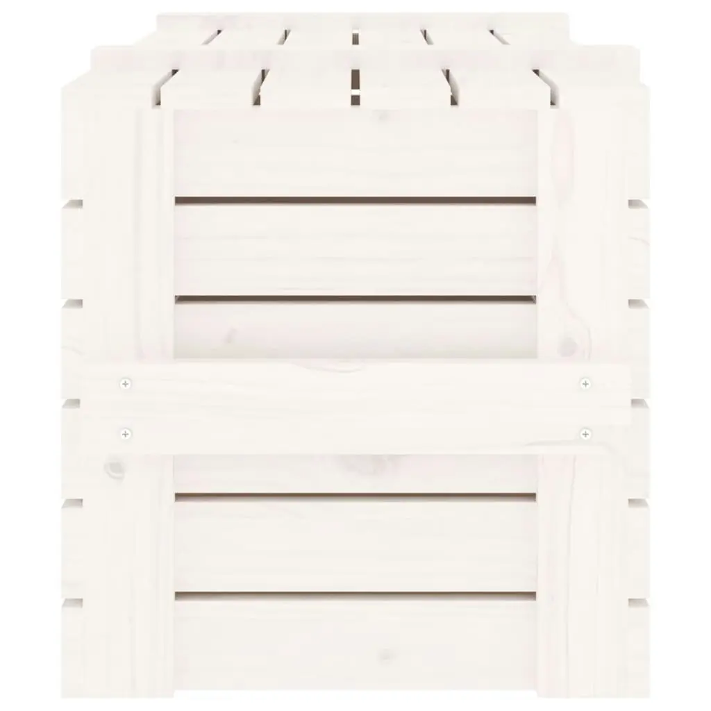 Storage Box White 91x40.5x42 cm Solid Wood Pine 824999