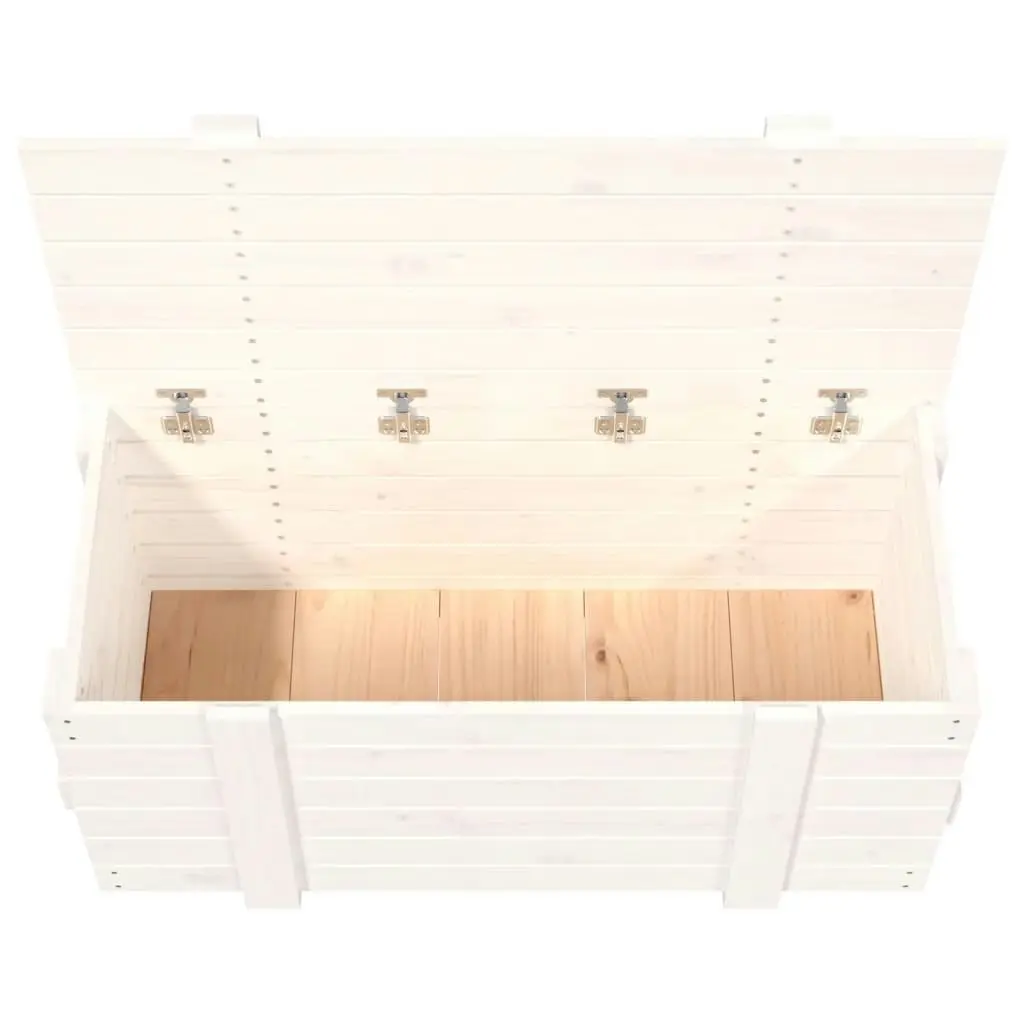 Storage Box White 91x40.5x42 cm Solid Wood Pine 824999