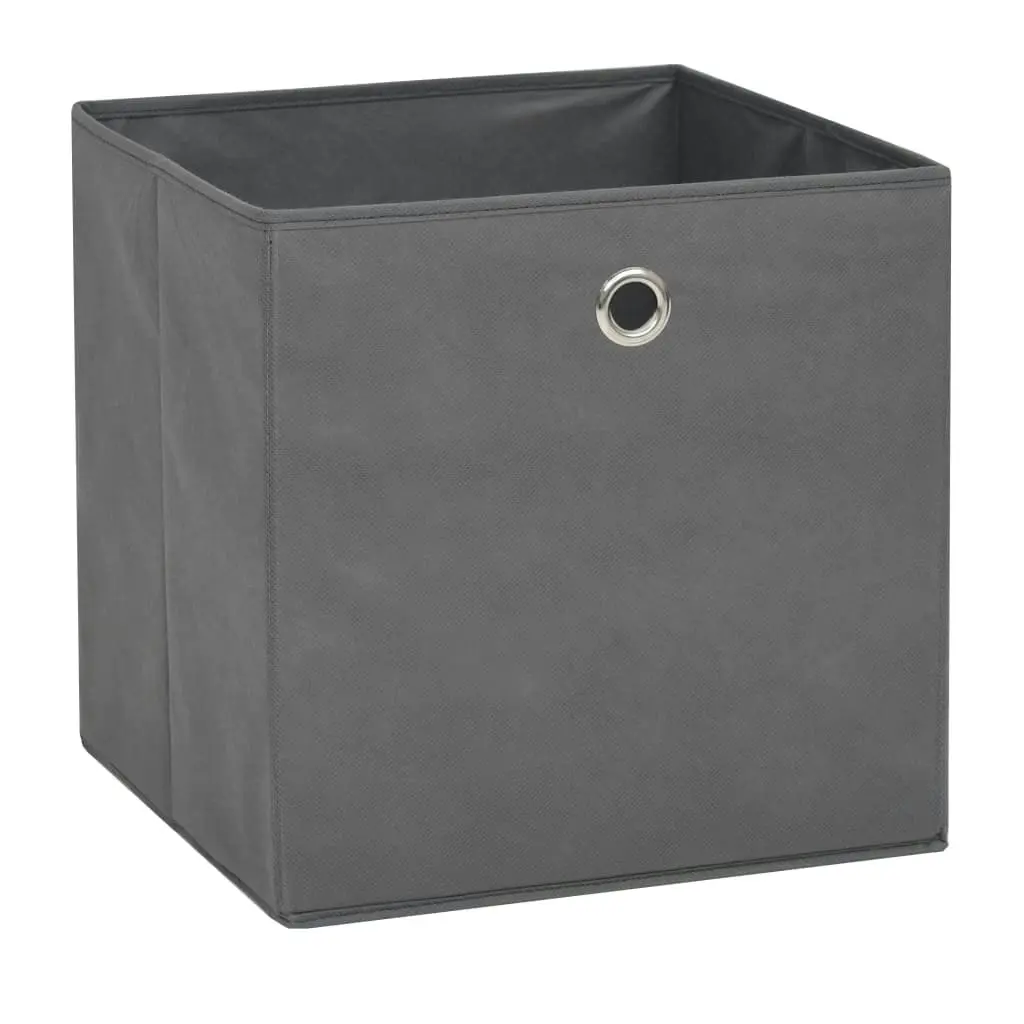 Storage Boxes 10 pcs Non-woven Fabric 32x32x32 cm Grey 245748