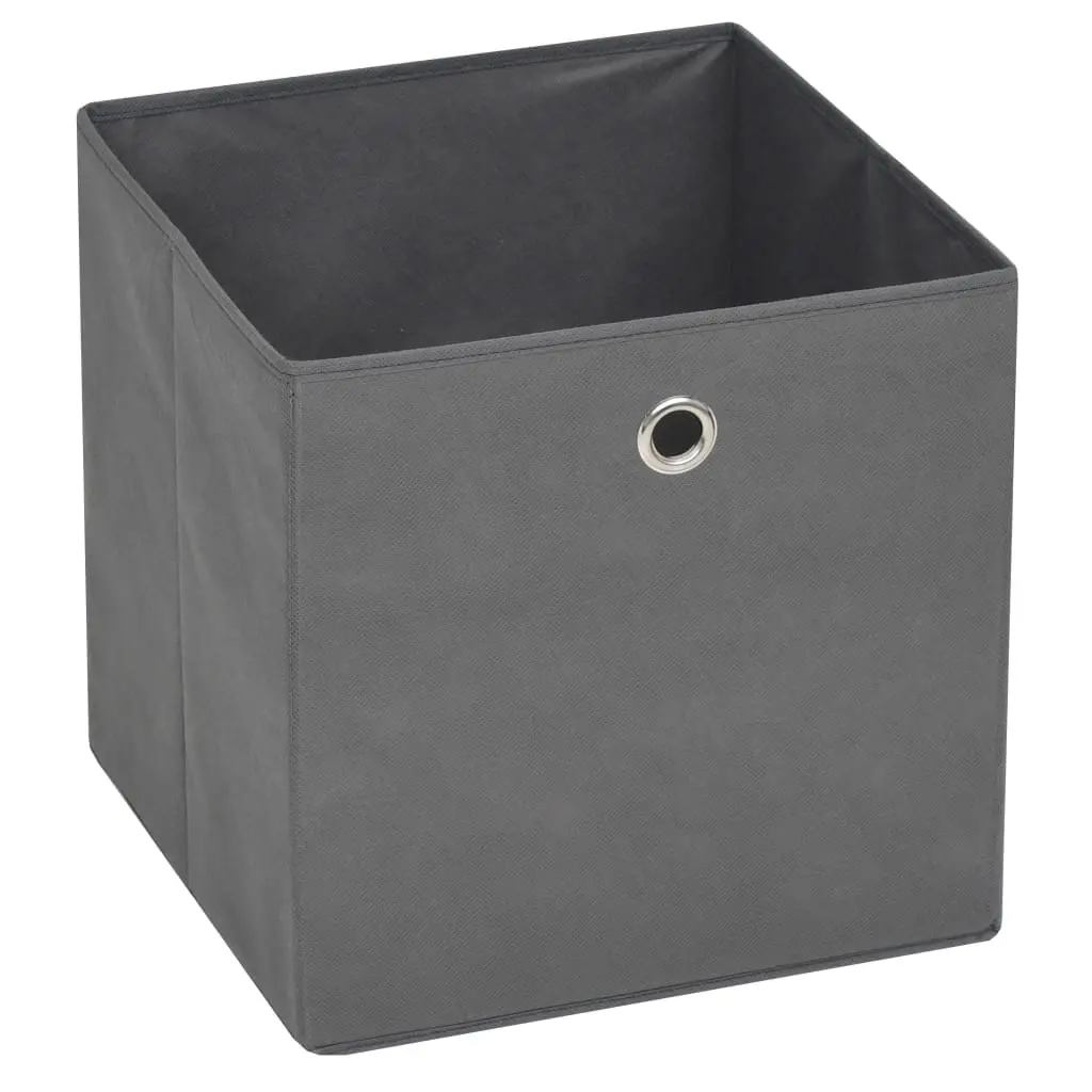 Storage Boxes 10 pcs Non-woven Fabric 32x32x32 cm Grey 245748