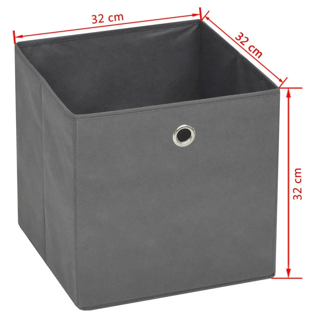 Storage Boxes 10 pcs Non-woven Fabric 32x32x32 cm Grey 245748