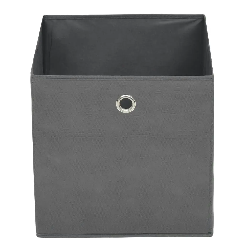 Storage Boxes 10 pcs Non-woven Fabric 32x32x32 cm Grey 245748