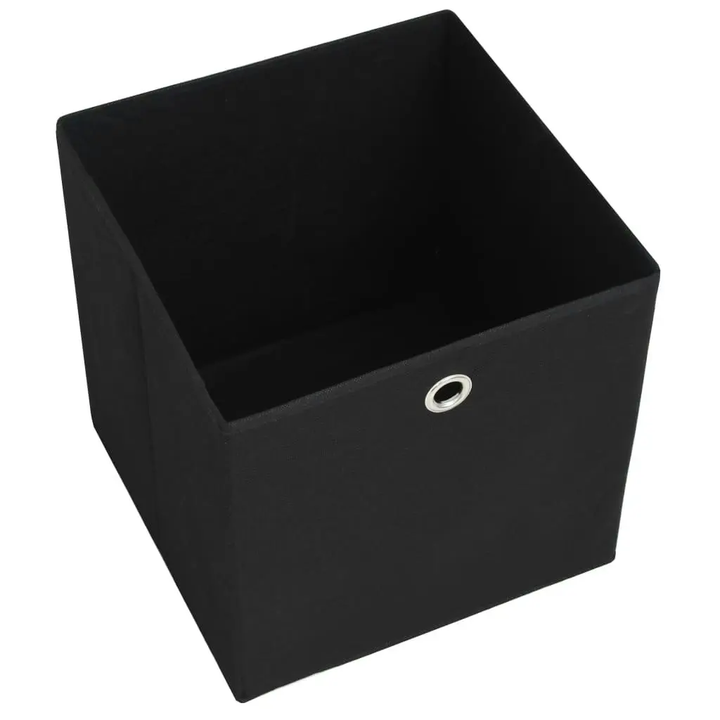 Storage Boxes 10 pcs Non-woven Fabric 32x32x32 cm Black 245746