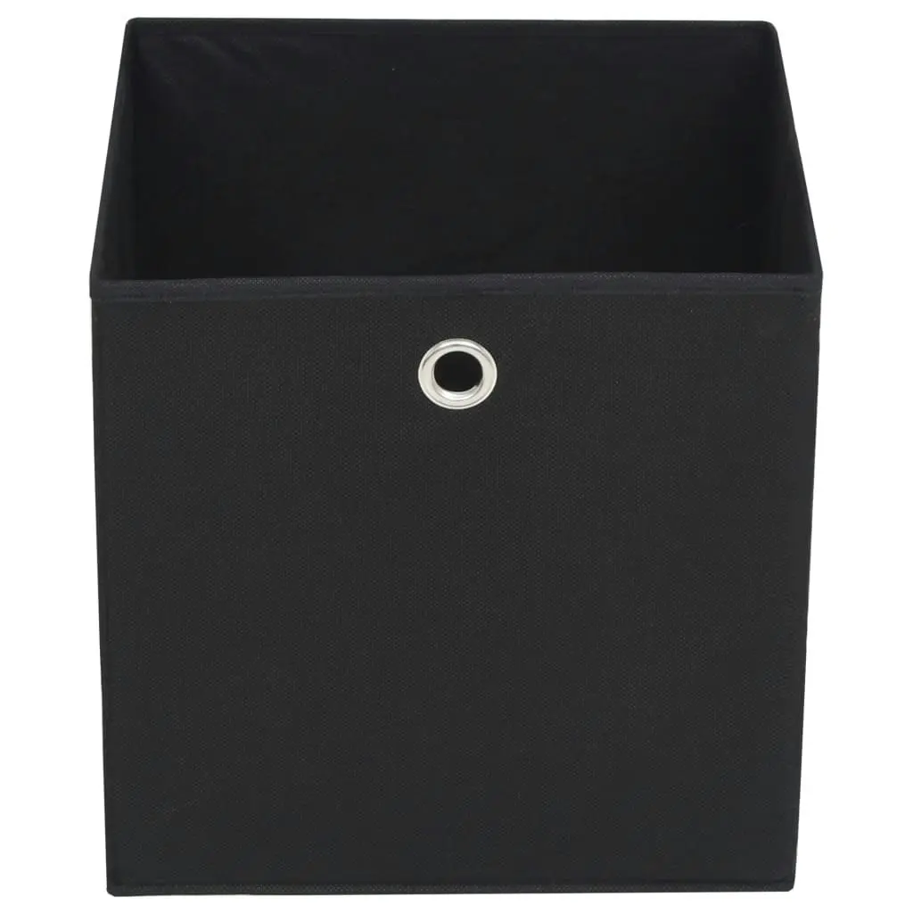 Storage Boxes 10 pcs Non-woven Fabric 32x32x32 cm Black 245746