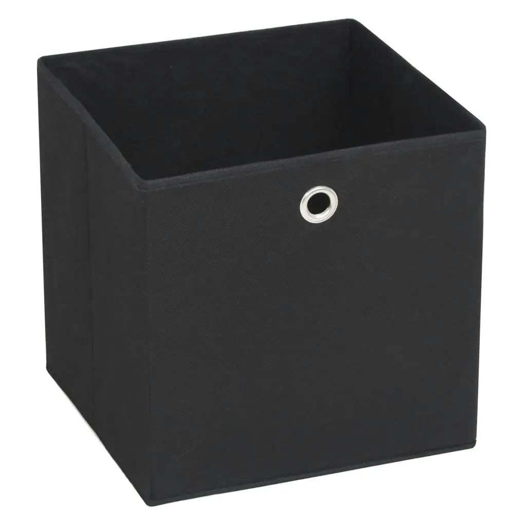 Storage Boxes 10 pcs Non-woven Fabric 32x32x32 cm Black 245746