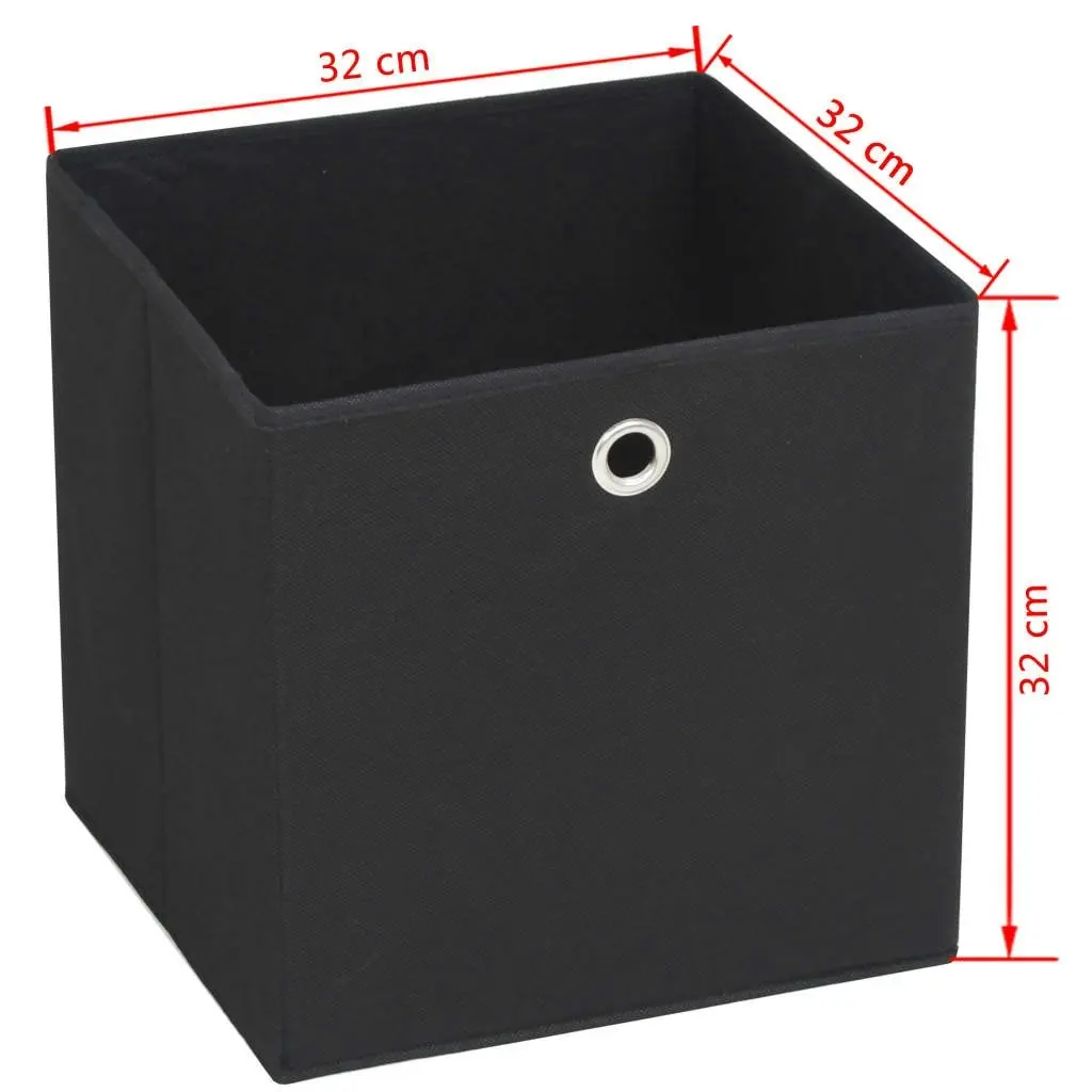 Storage Boxes 10 pcs Non-woven Fabric 32x32x32 cm Black 245746