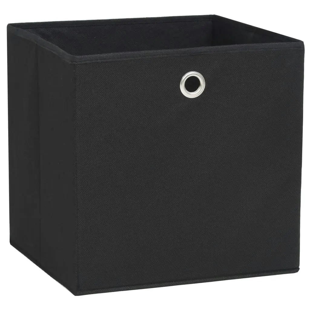 Storage Boxes 10 pcs Non-woven Fabric 32x32x32 cm Black 245746