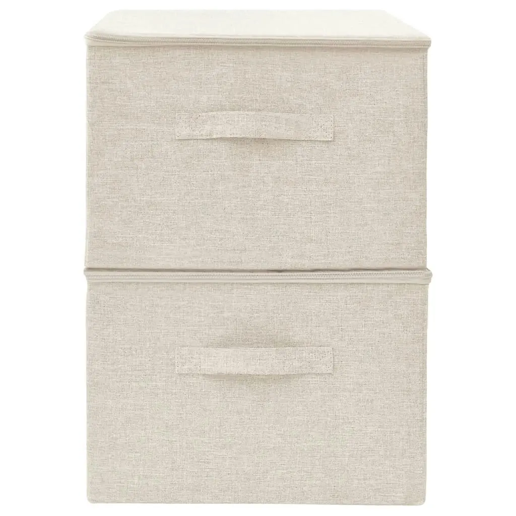 Storage Boxes 2 pcs Fabric 43x34x23 cm Cream 332911