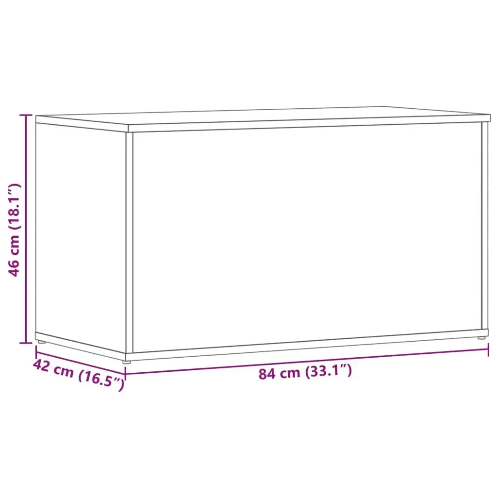 Storage Chest High Gloss White 84x42x46 cm Engineered Wood 803062