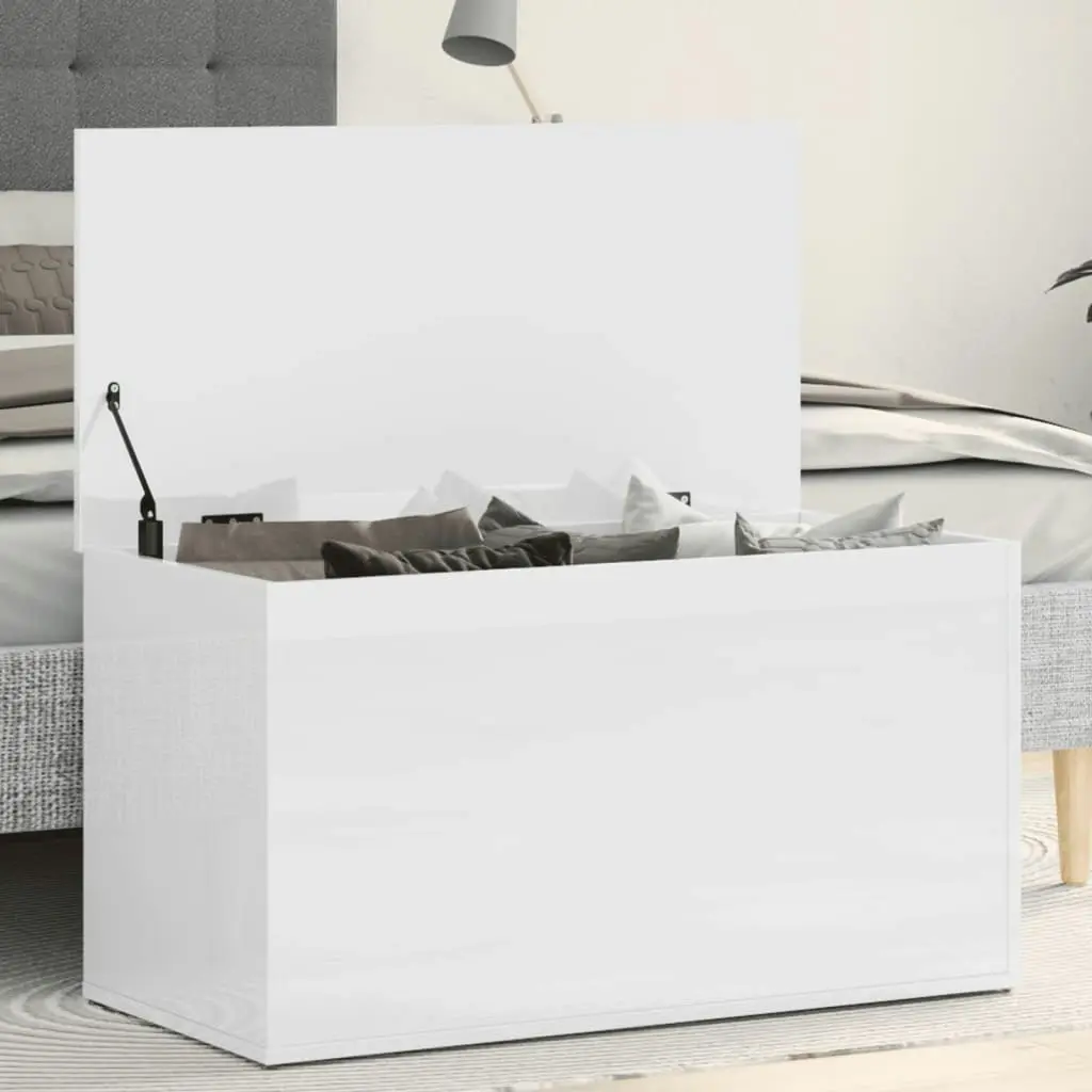 Storage Chest High Gloss White 84x42x46 cm Engineered Wood 803062