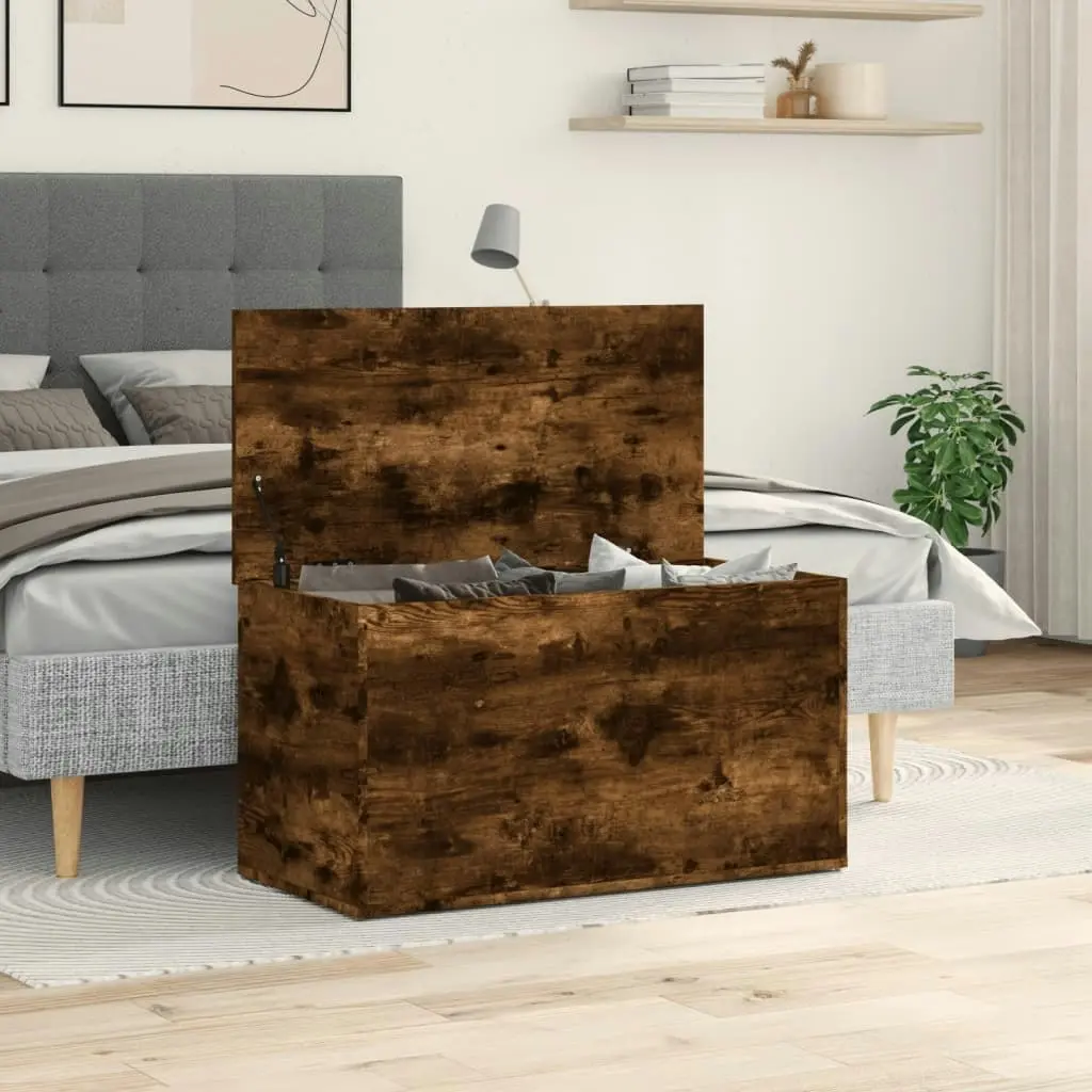 Storage Chest Smoked Oak 84x42x46 cm Engineered Wood 815192