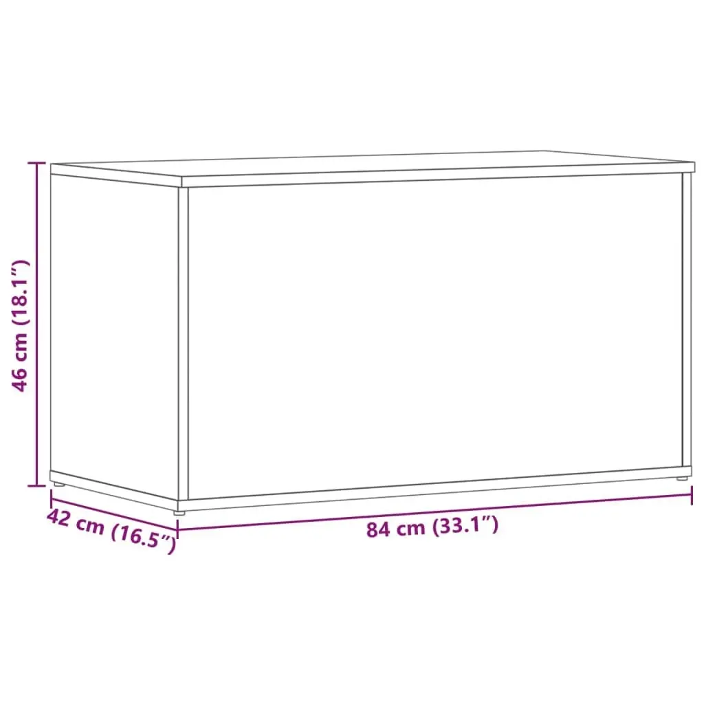 Storage Chest White 84x42x46 cm Engineered Wood 803056